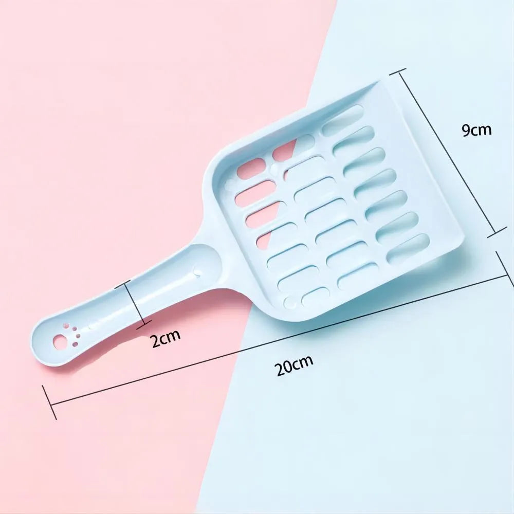 Plastic cat litter scoop tool in blue colour for pet toilet cleaning