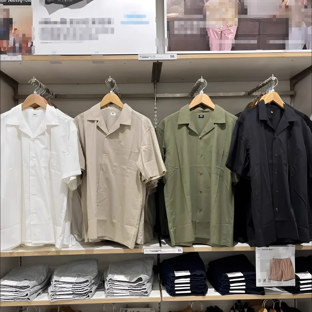 Men's modal cotton blended open collar casual shirt in beige colour showing cardigan style details