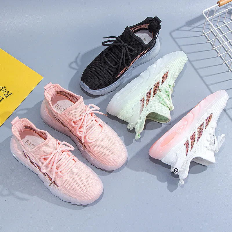 Women's cowhide leather summer sports casual shoes in white with a high ankle cut and round toe.