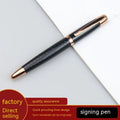 Gun grey metal rollerball pen with 13.5cm barrel shown alongside black and blue refills