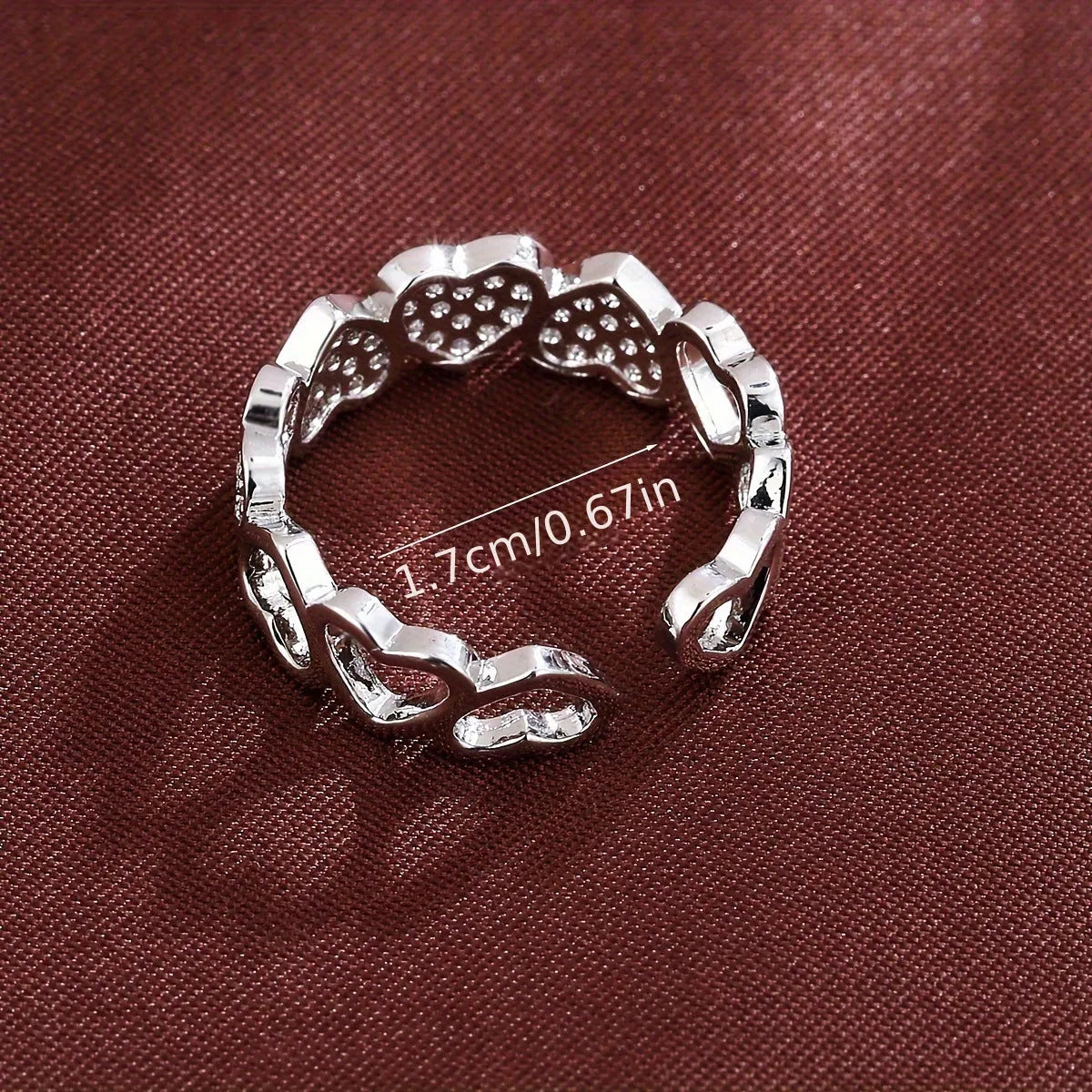 Adjustable opening couples ring with geometric love heart design in gold finish