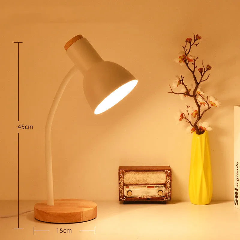 Nordic style eye protection table lamp with dimmer switch and LED lighting in multiple colour options