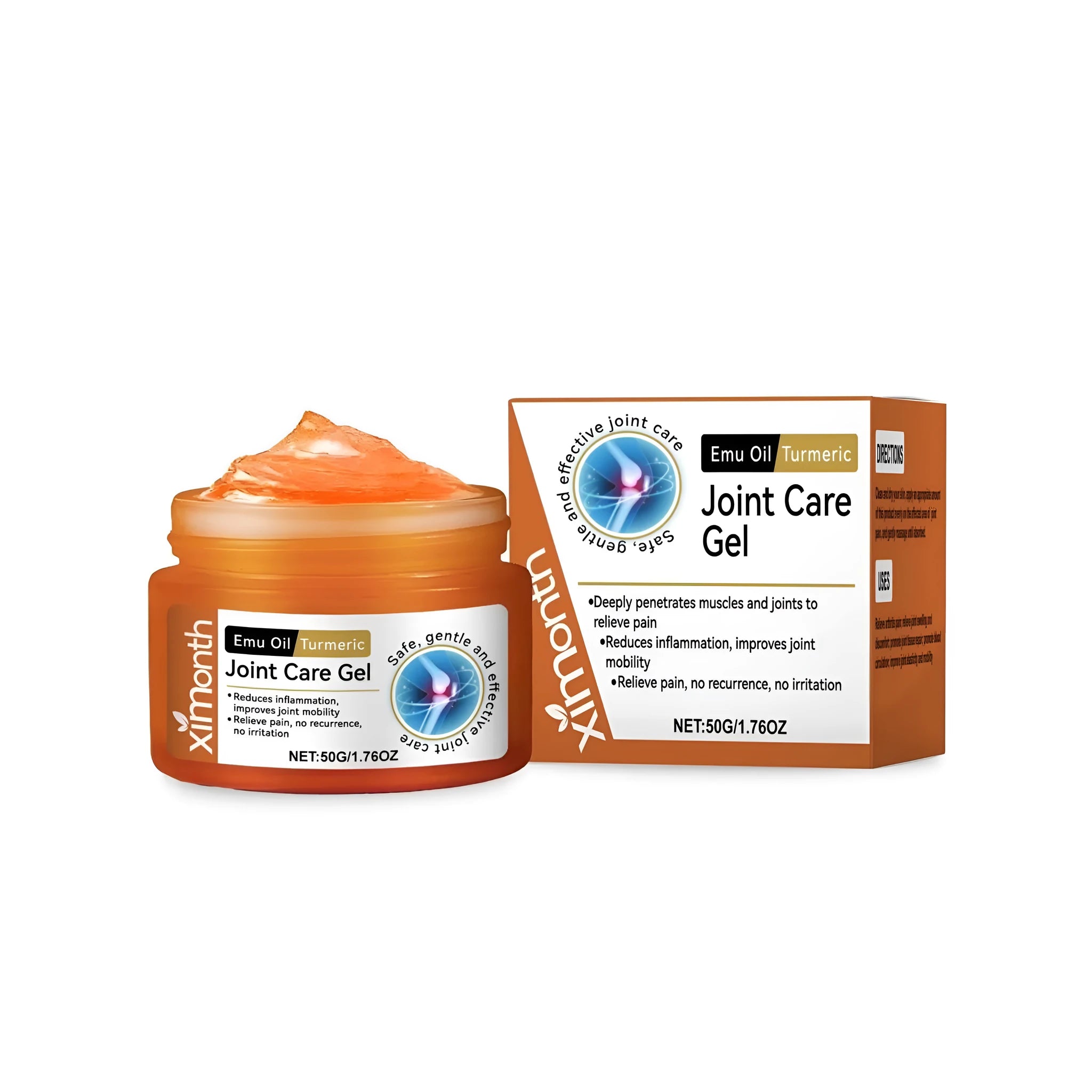 50g tube of joint pain relief gel with turmeric and emu oil extracts