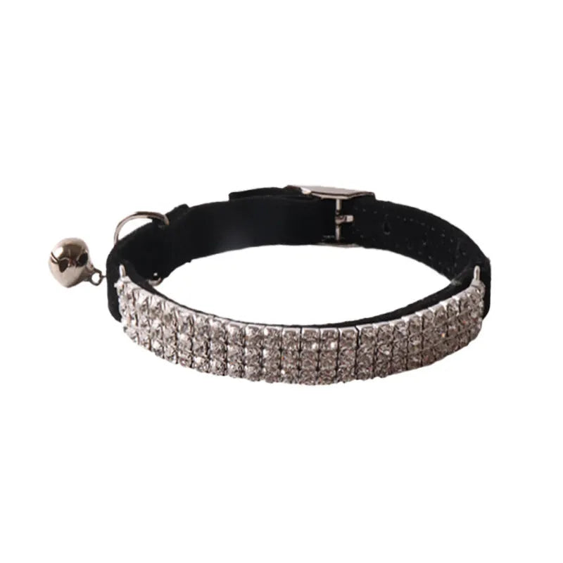 Elastic buckle gang drill pattern cat collar in six colour options including pink and dark brown