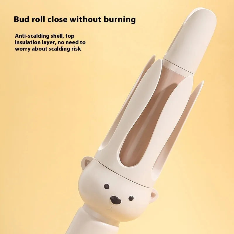 Beige anion automatic hair curler with FS-H208 negative ion technology and wired power supply