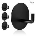 Black and polished stainless steel self-adhesive hook for 3kg load