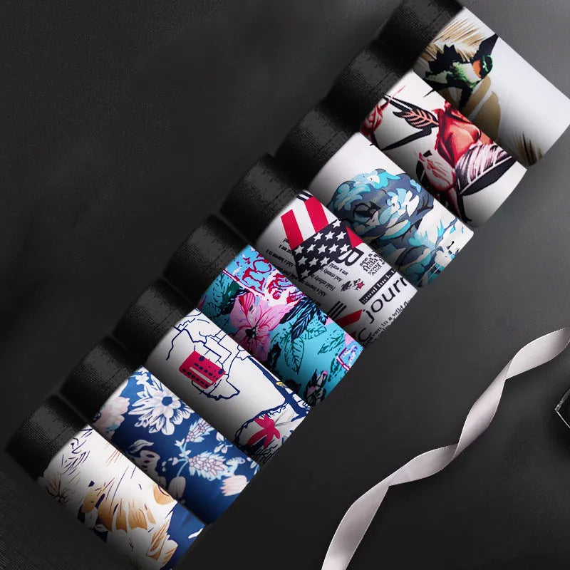 Men's personalised boxers in ice silk fabric with mid waist design and hip lifting functions