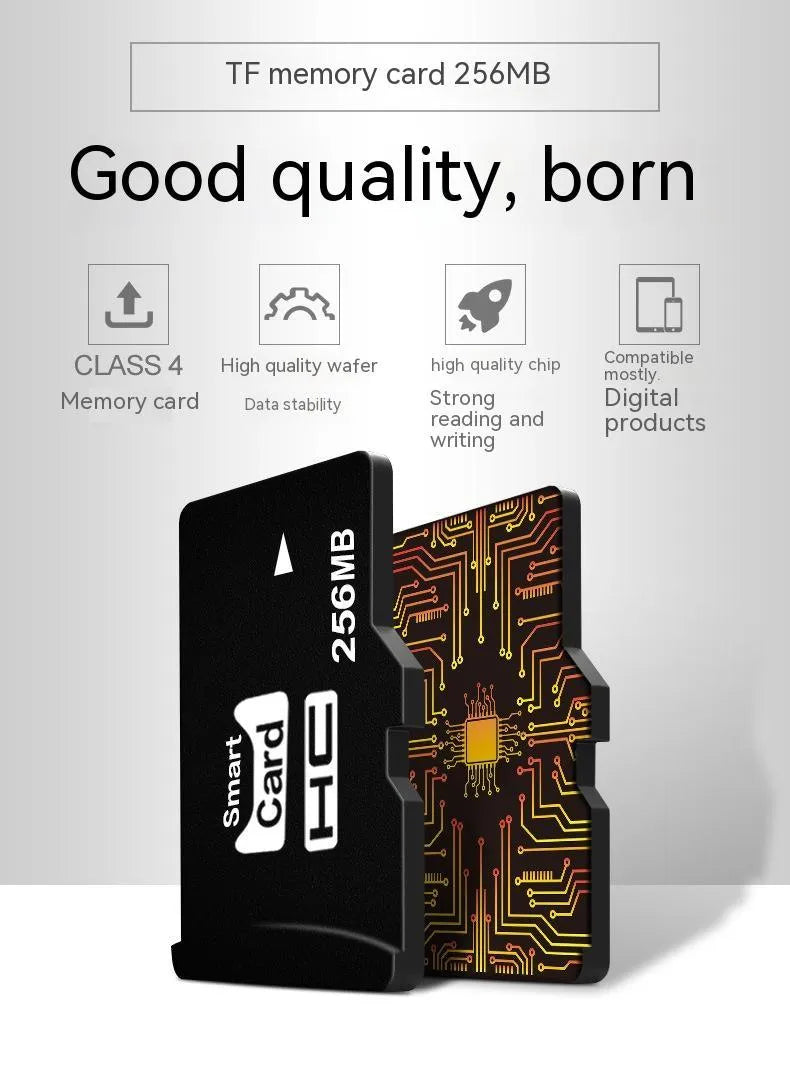 256MB MicroSD memory card measuring 11x15mm for portable music players and cameras
