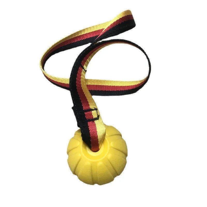Floating EVA foam dog training ball in camouflage colour with tetherball knot design for water play