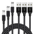 Braided nylon micro USB fast charging cable for Android phones in multiple lengths and colours