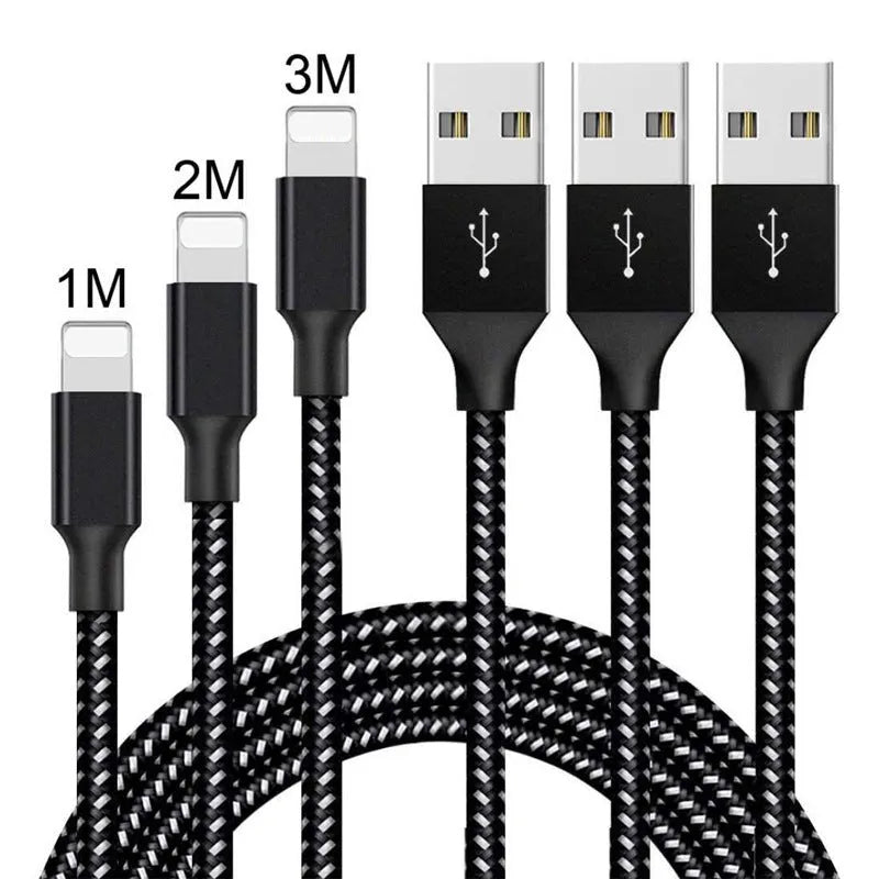 Braided nylon micro USB fast charging cable for Android phones in multiple lengths and colours
