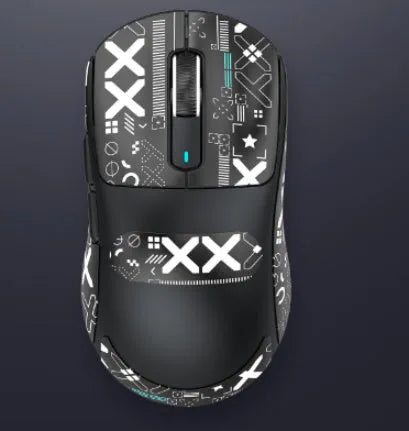 Black three-mode rechargeable mouse with USB receiver and cable for laptop use.