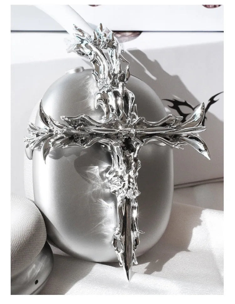 Gothic cross design resin headphone covers for Apple AirPods Max in hard case