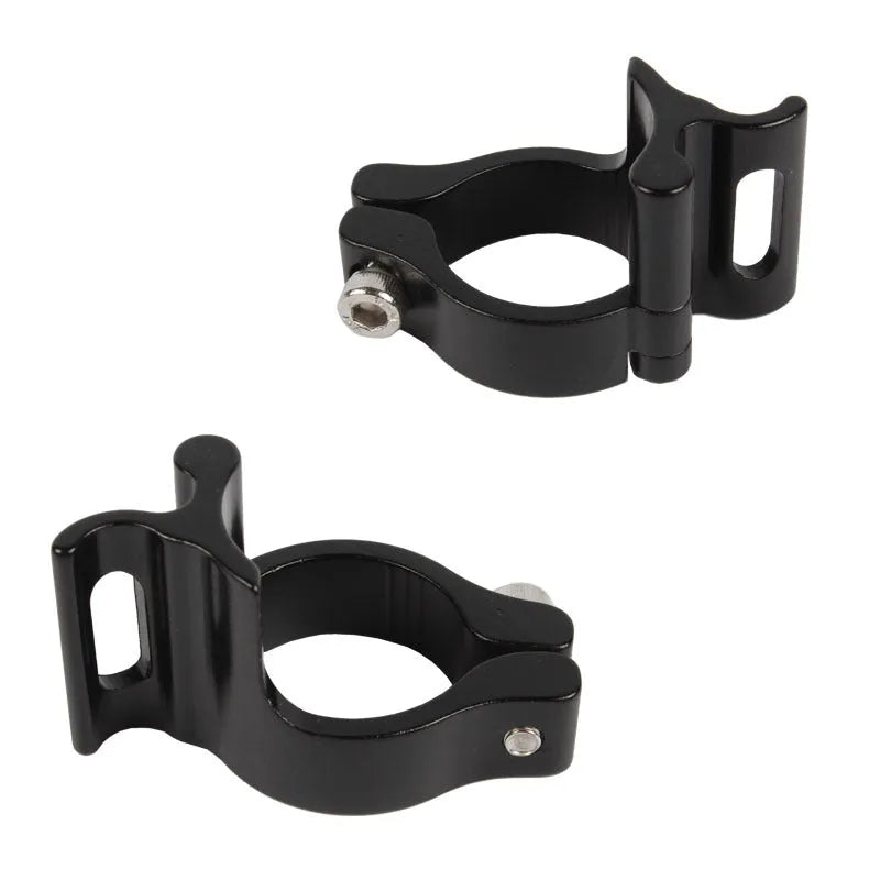 Black aluminium alloy vehicle clamp ring with 28.6mm diameter for steel frame fastening