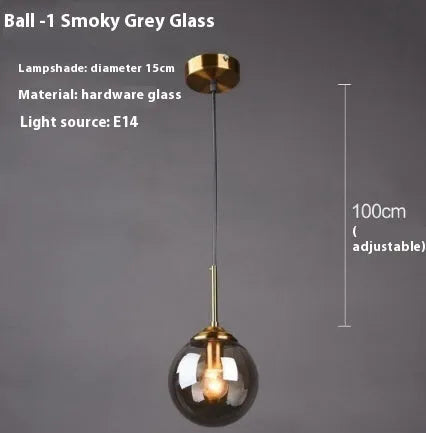 Modern round glass ball chandelier with Nordic style design for ceiling installation