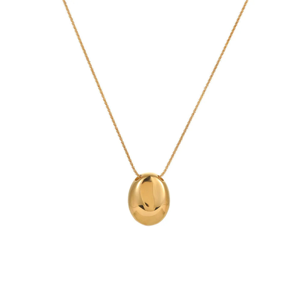 Gold geometric pendant necklace on adjustable 41-50cm chain, stainless steel with electroplated finish