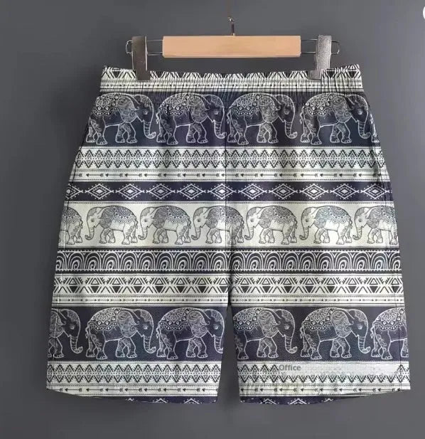 Men's casual polyester shorts for outdoor leisure and sports in multiple pattern options