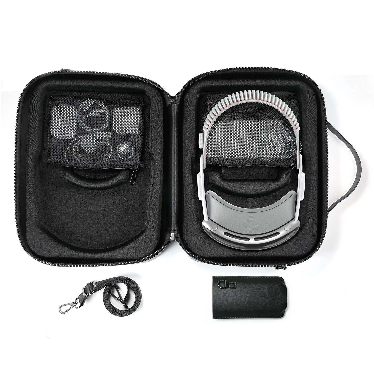 Black MR glasses storage box for Apple Vision Pro head-mounted equipment showing dimensions