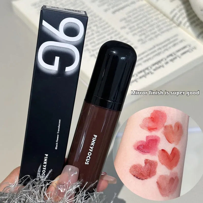Mirror Lip Lacquer makeup lipstick in six Black Citrus colour shades.