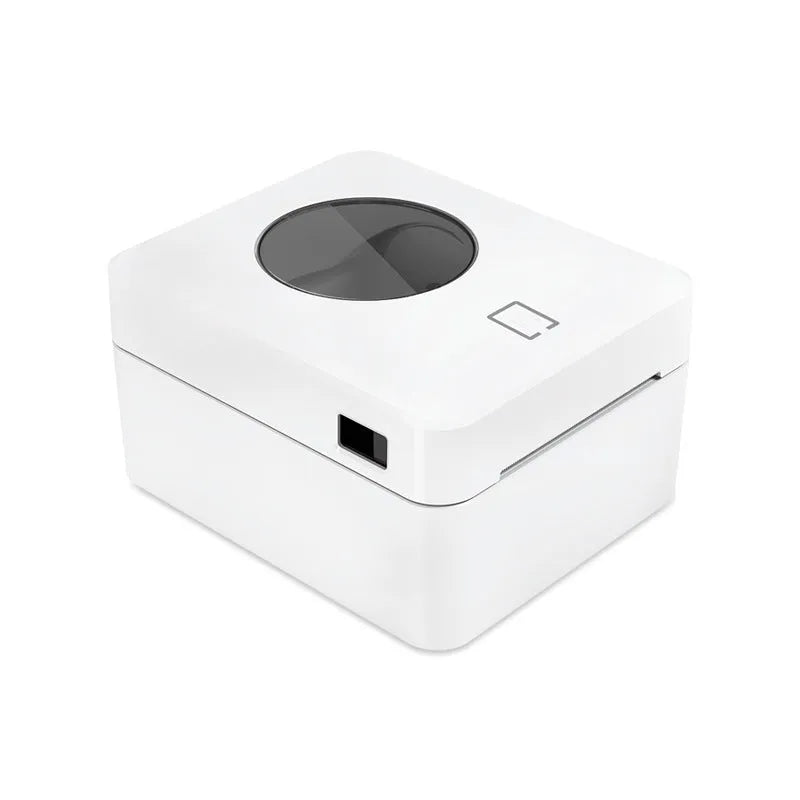 White Bluetooth thermal label printer with USB connectivity for shipping labels