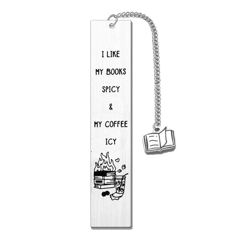 Stainless steel metal bookmark with tassel in gift box, colours ML152-1 to ML152-5.