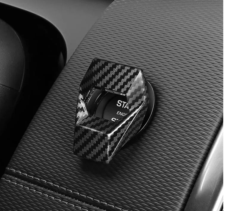 Aluminium alloy car interior decorative sticker set with transparent button overlays and multiple vehicle-specific designs