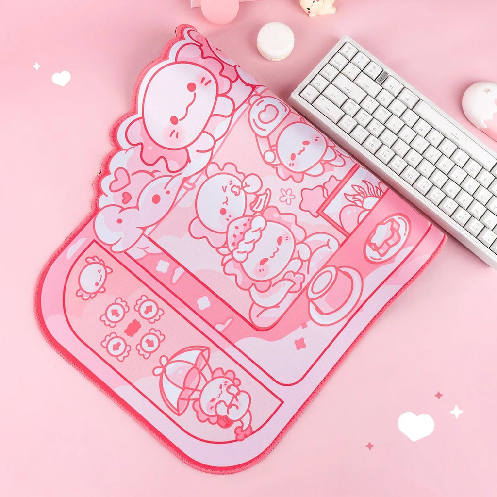 Hexagonal dragon crane machine anime cartoon large mouse pad 75x40cm with wrist support