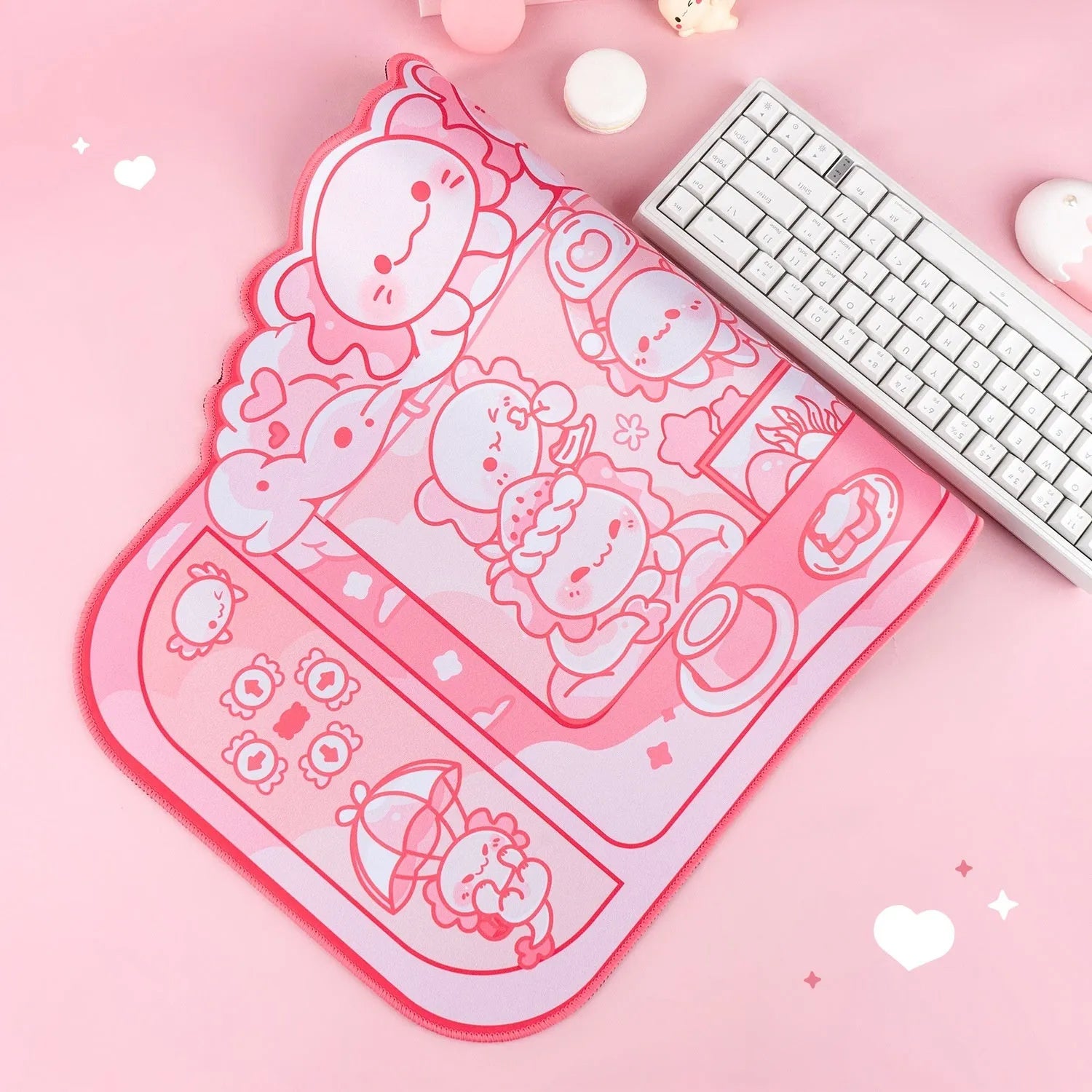 Hexagonal dragon crane machine anime cartoon large mouse pad 75x40cm with wrist support