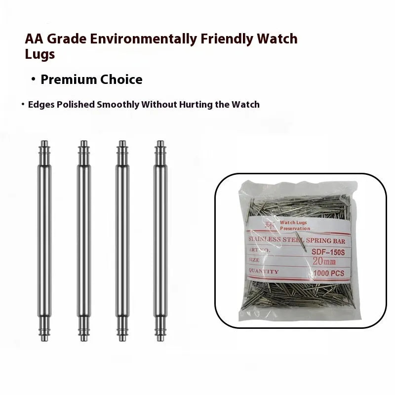 Watch bolt auricular needle spring shaft replacement parts in six sizes from 21mm to 26mm
