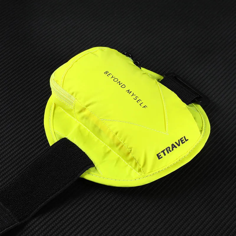 Sports running arm bag with reflective strips in three colour options