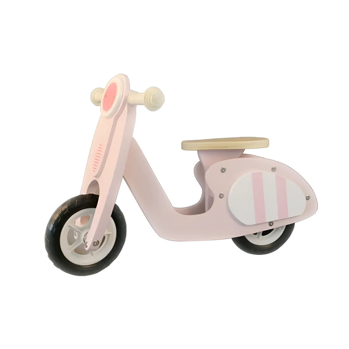 Pink wooden toddler balance scooter for ages 1-6 years, 10 inches