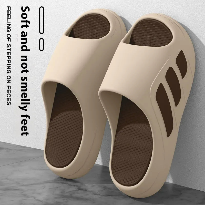 EVA platform slippers with injection moulded soles and letter detail in multiple colour options