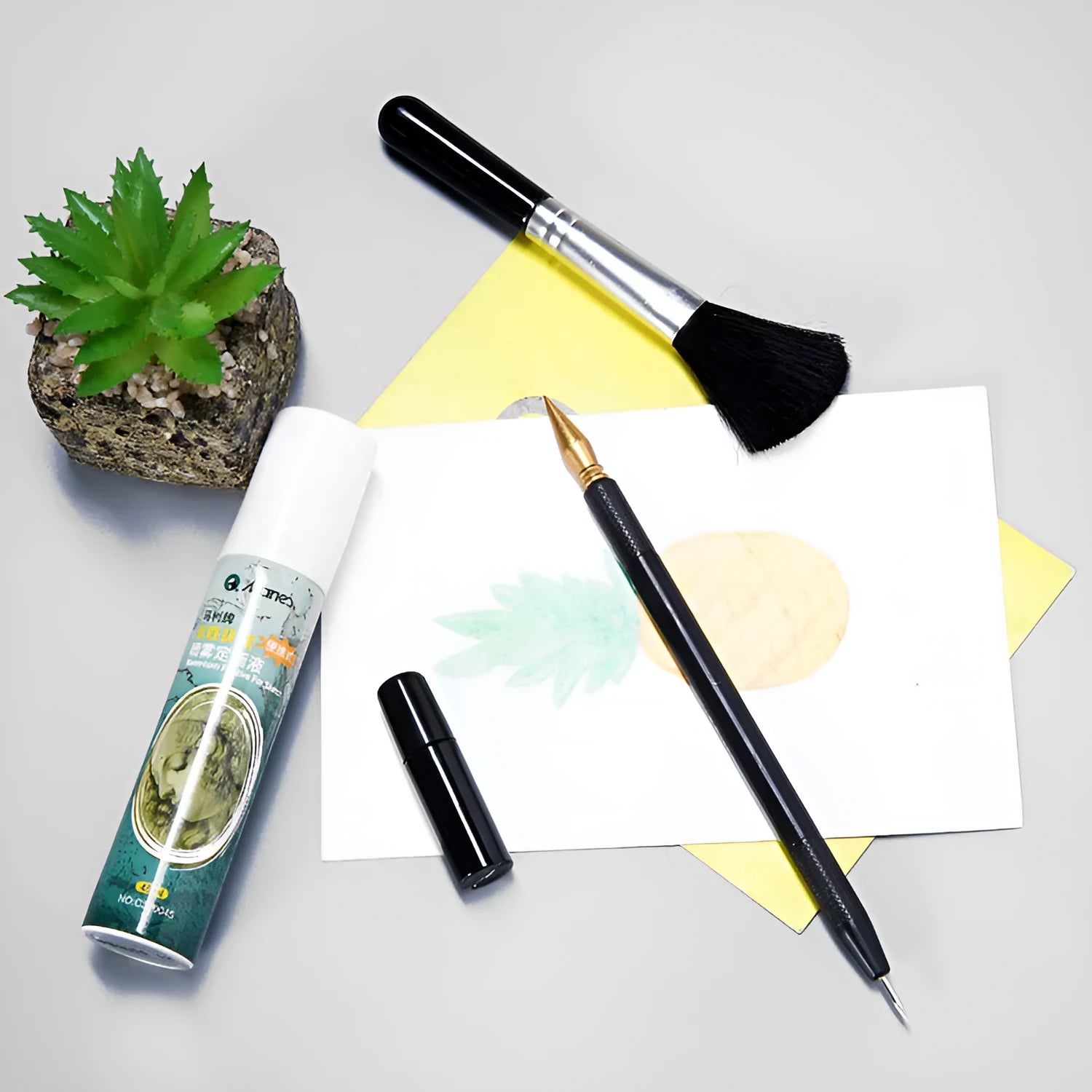Diamond painting repair tool set with scraper pen, brushes, bamboo sticks and repair solution