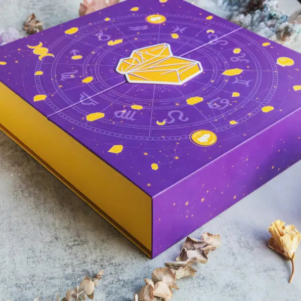 Paper Halloween countdown gift box measuring 33.5cm wide by 30.5cm tall.