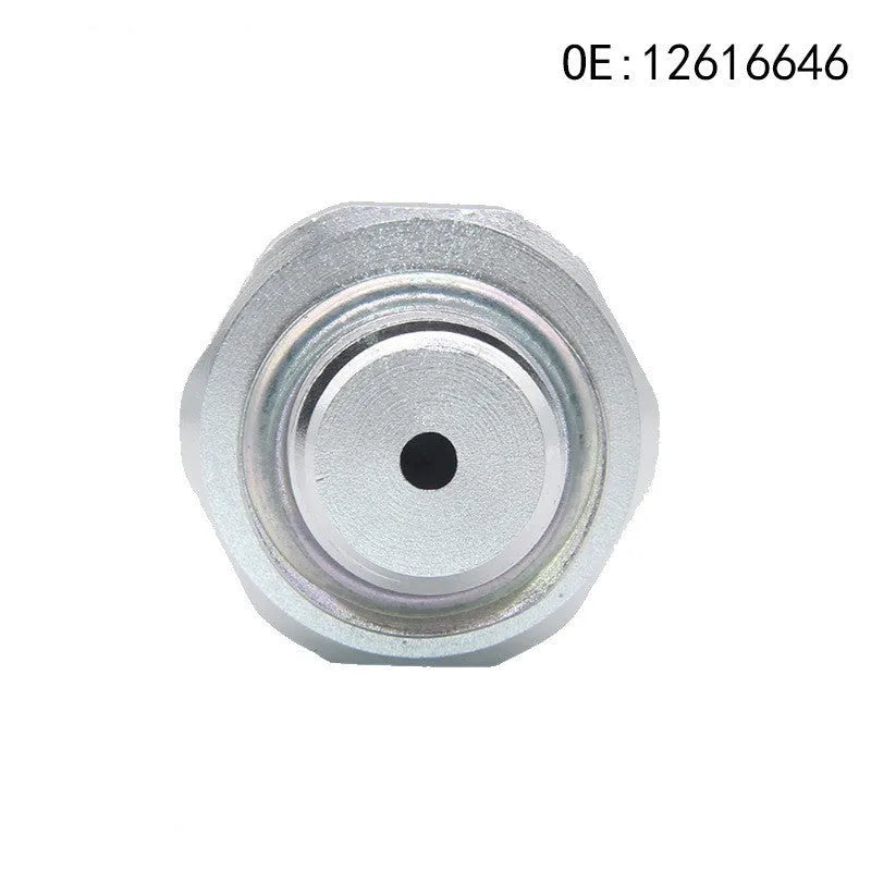 GM fuel pressure sensor with silver metal housing, part numbers 12616646 12677836 D1846A.