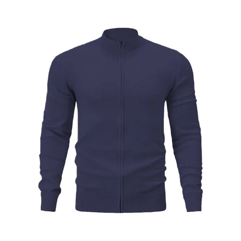 Casual zip-front cotton sports sweater in a loose fit, shown in a solid colour.