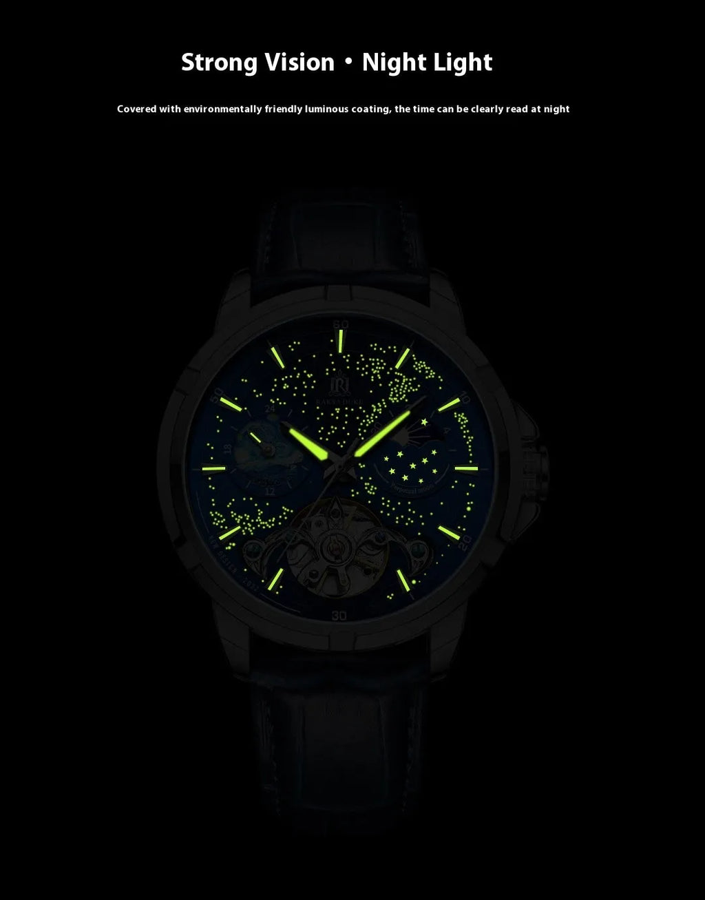 Men's blue dial automatic mechanical watch with 14mm case thickness showing T885B colour variant.