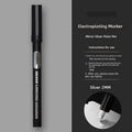 A plastic-bodied waterproof marker pen for writing on glass and mirrors, shown with a choice of 1mm or 2mm nib tip.