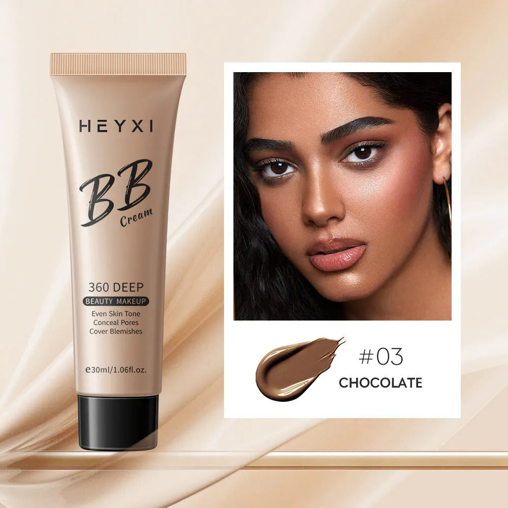 Waterproof sweat-proof BB cream in four shade options with skincare properties