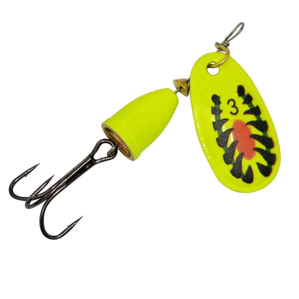R composite rotating sequins copper bell metal fishing lure in multiple colour options.