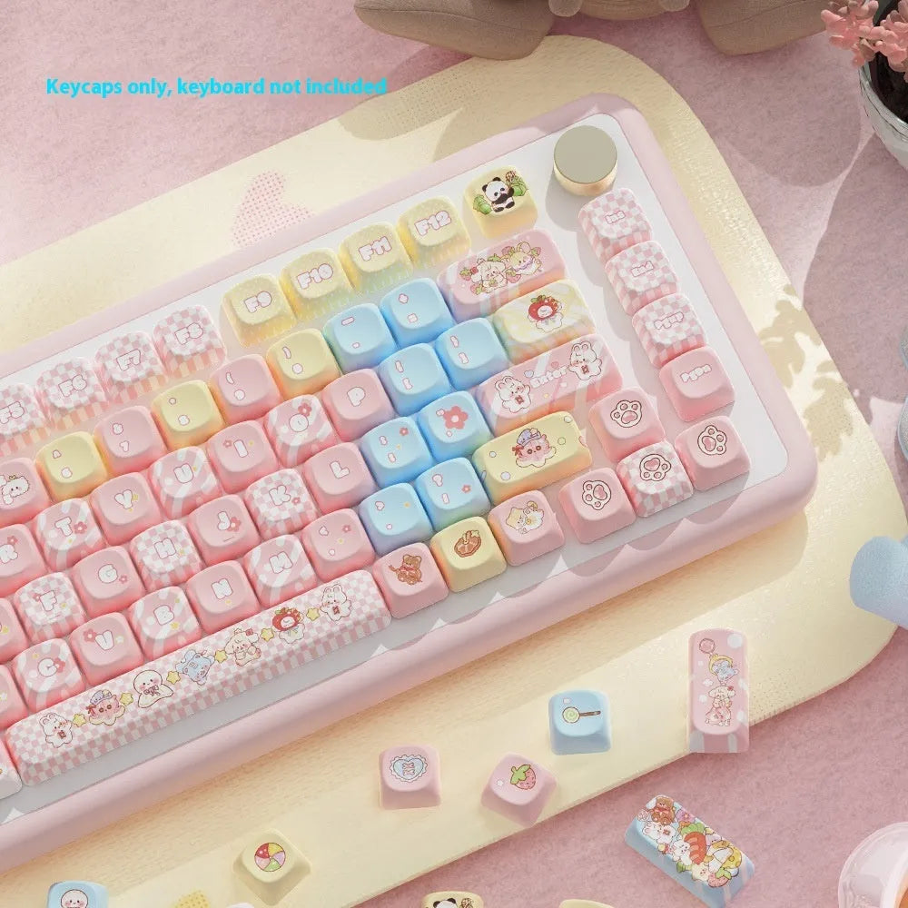 Clip Doll Original mechanical keyboard keycap set with colourful cartoon doll artwork