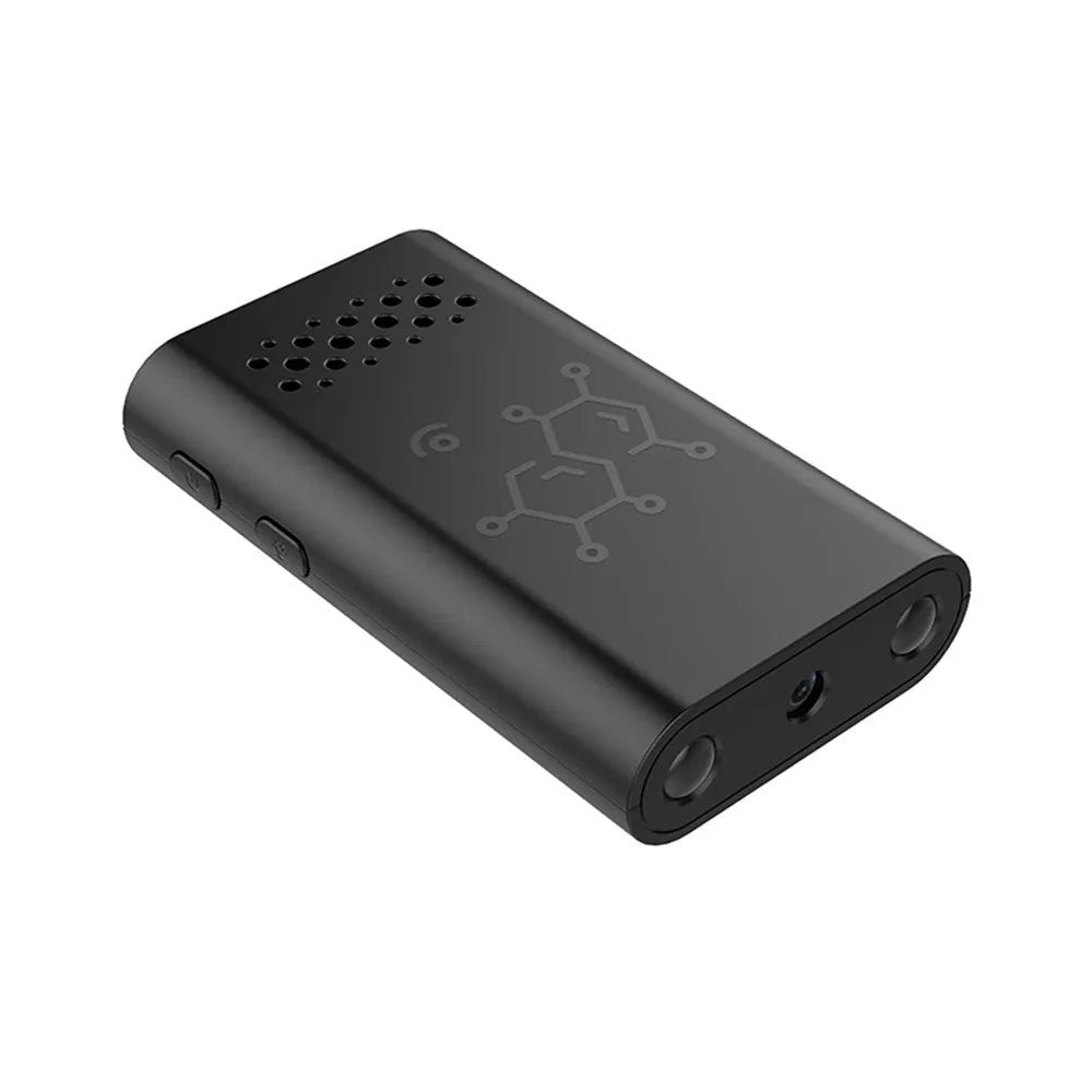 Black indoor smart security camera with WIFI connectivity for 1080p HD home monitoring and baby surveillance