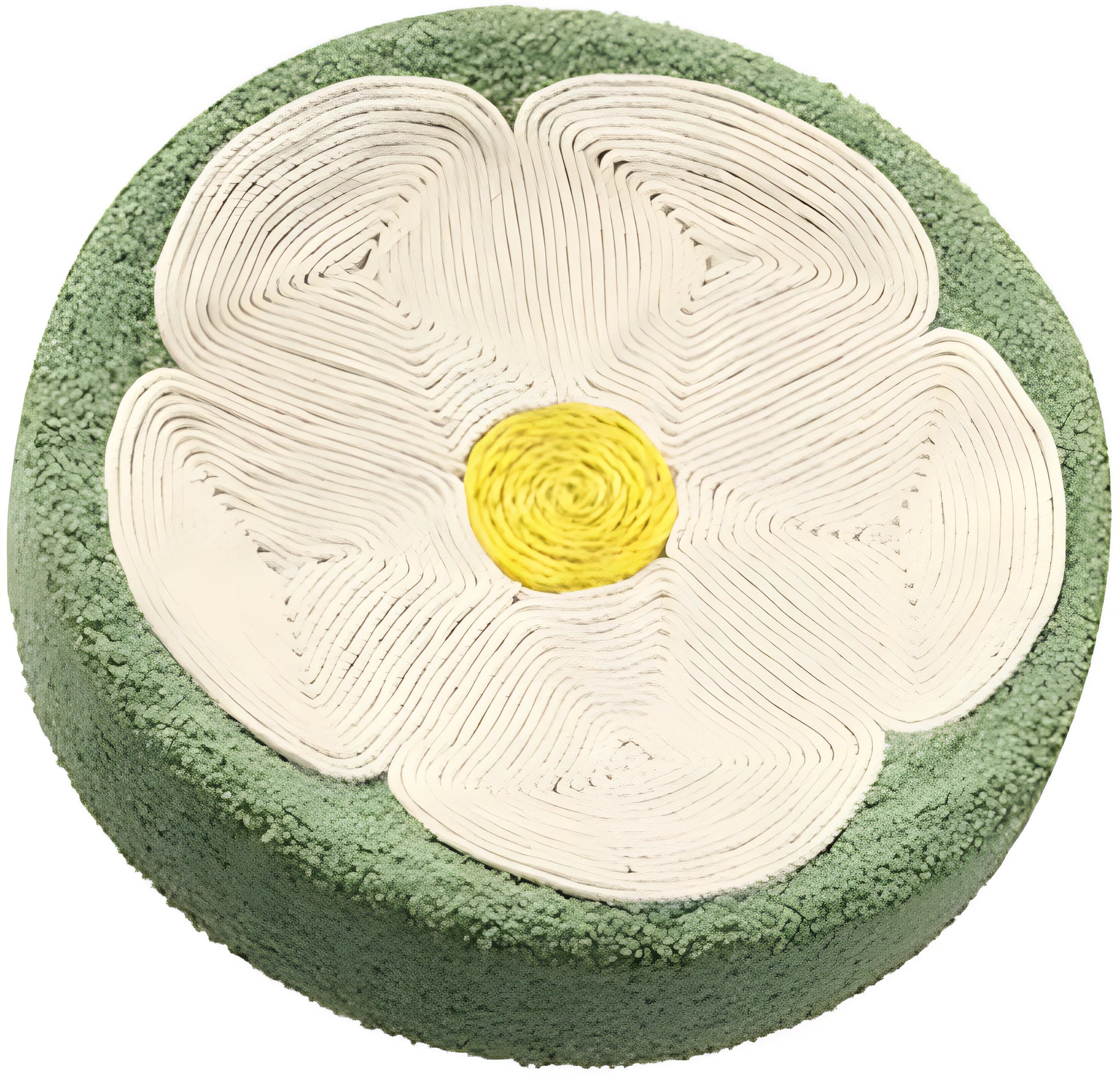 Green sisal cat scratcher bowl lounge bed with round deep design measuring 39cm diameter