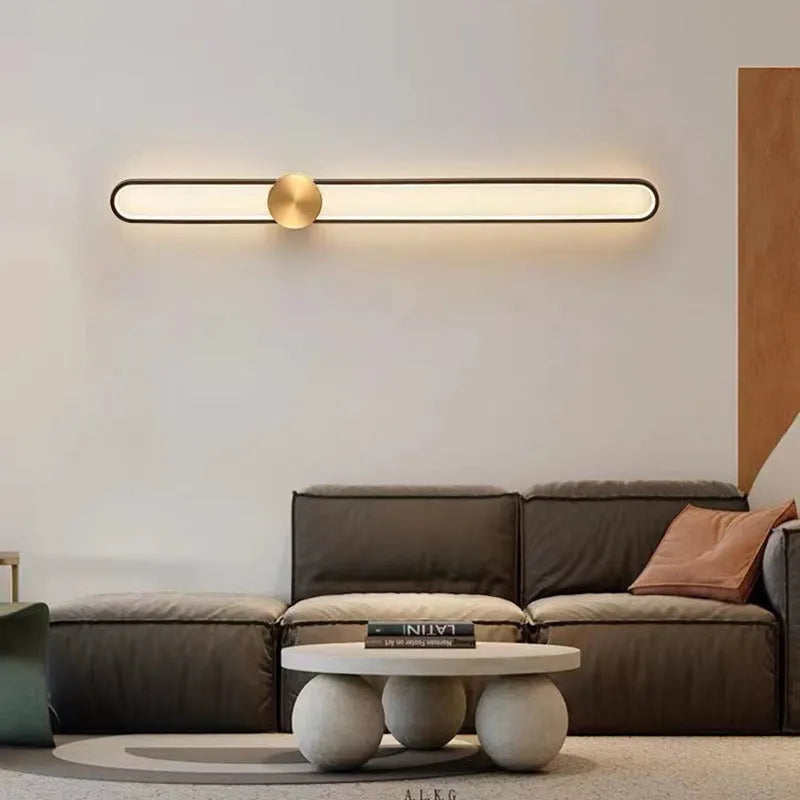 Modern minimalist 60cm round wall lamp with iron shade and LED lighting