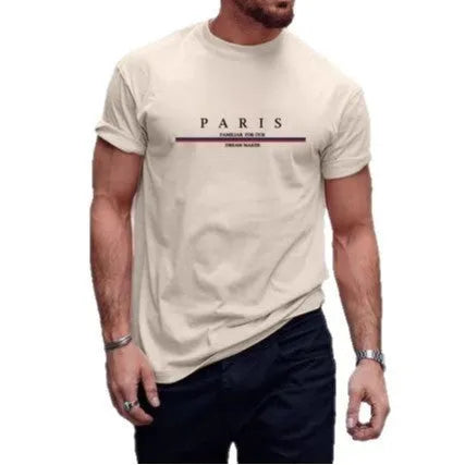 Heavyweight pure cotton men's t-shirt with bold letter print design in loose fit casual style