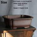 Purple sand rectangular bonsai flower pot with modern minimalist design on floor