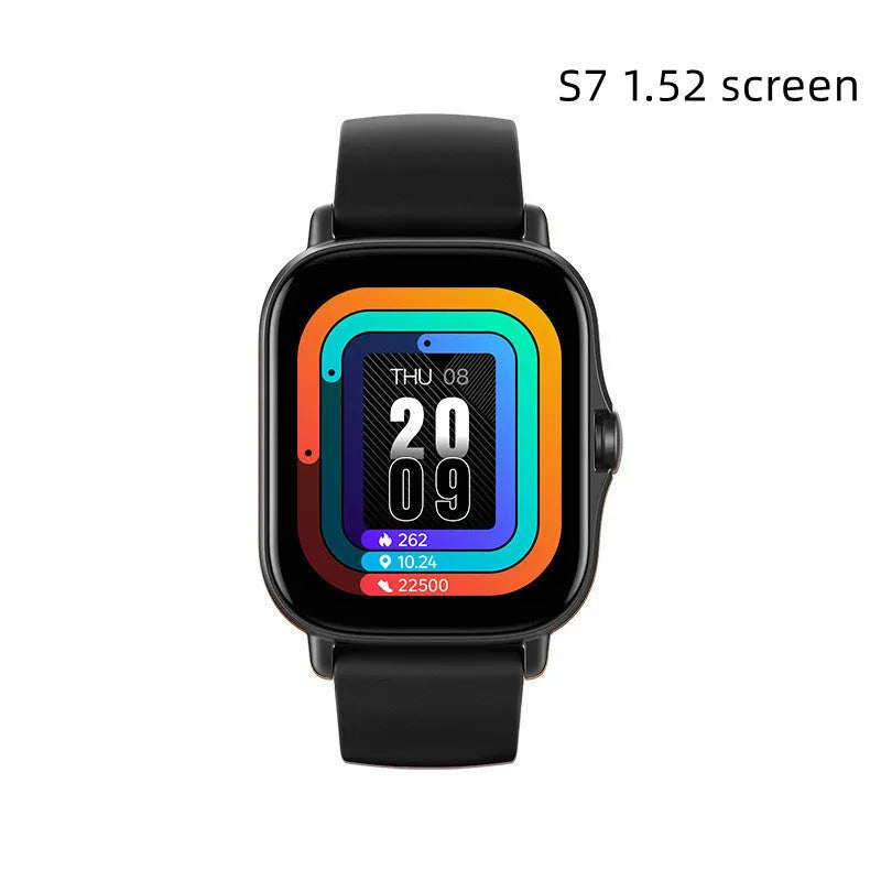 GT20 smart Bluetooth fitness watch with 1.75-inch touchscreen displaying heart rate monitor interface
