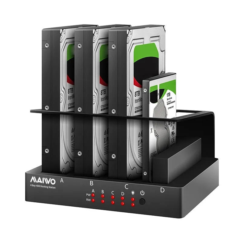 K305BU3S four-bay external hard drive docking station for 2.5-inch drives on a desk