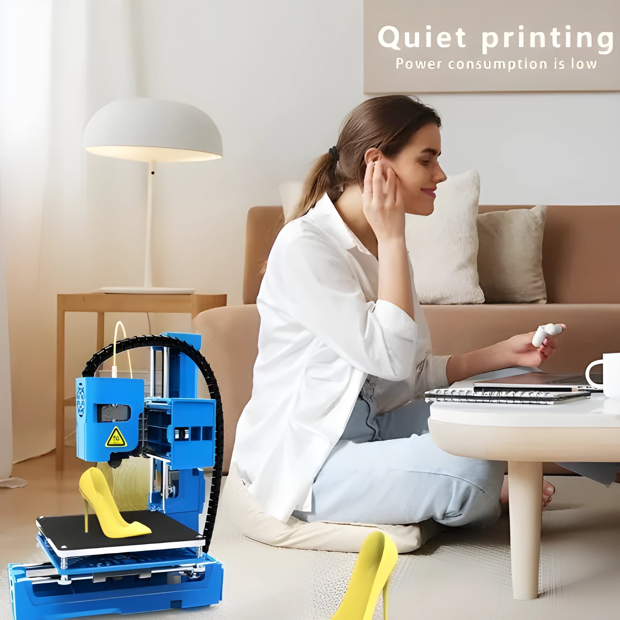 FDM 3D printer with 100x100mm build area for PLA filament model creation