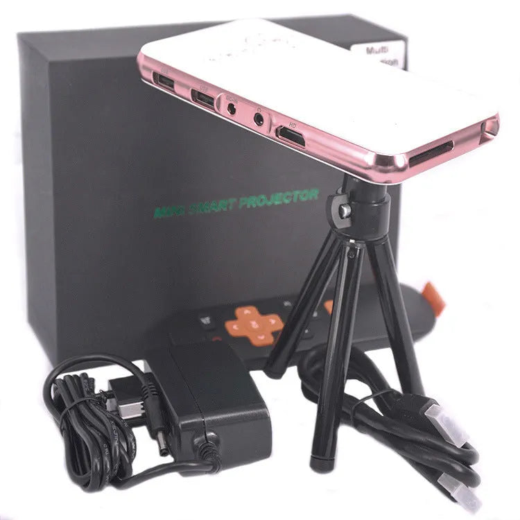 White rose gold M6S miniature Android smart projector with compact portable design